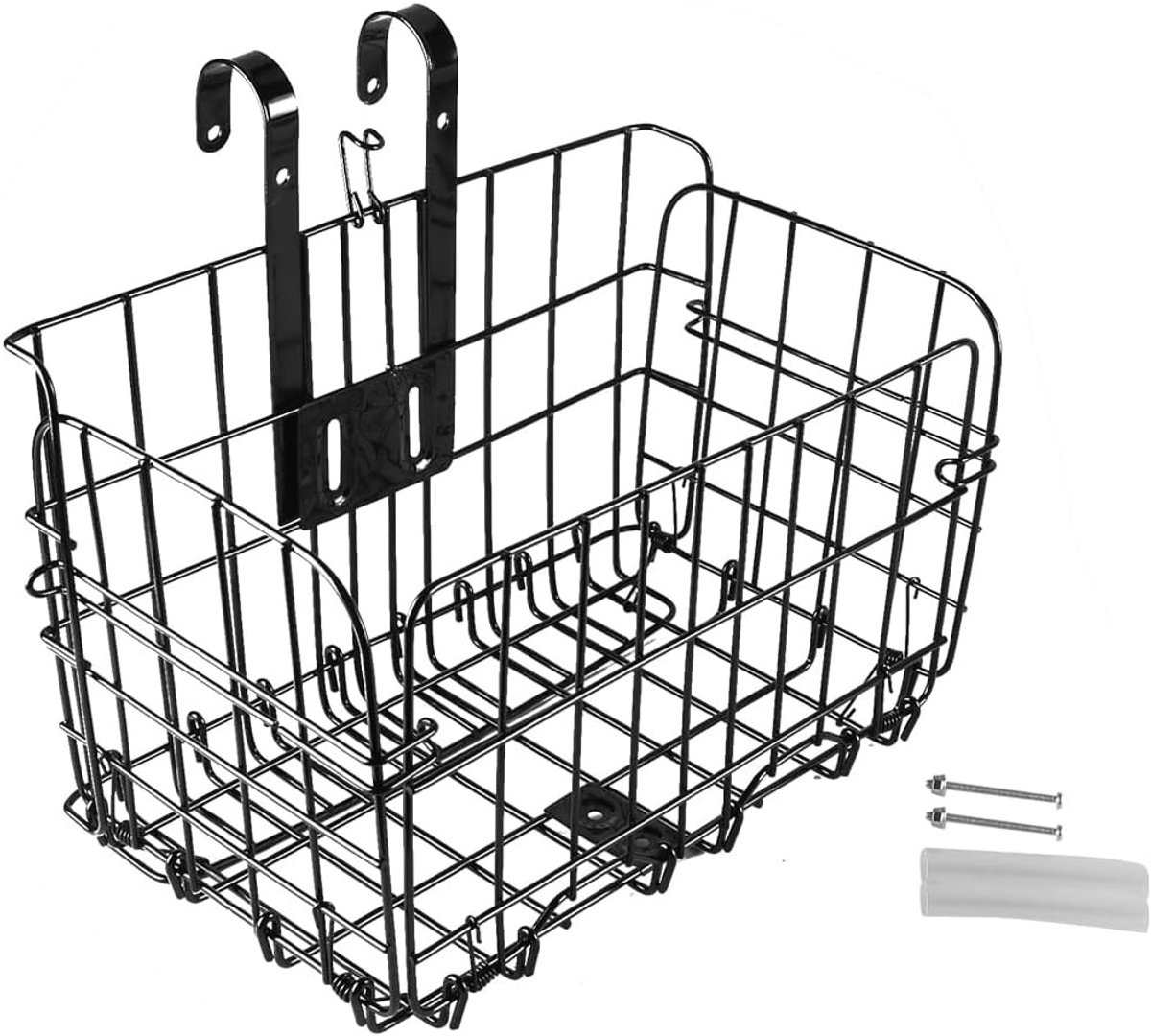 Fietskrat - Zwart - 32,5 x 20 x 22 cm - Opvouwbaar Metalen Gaas - Voor Voor- en Achtermontage Fietsen