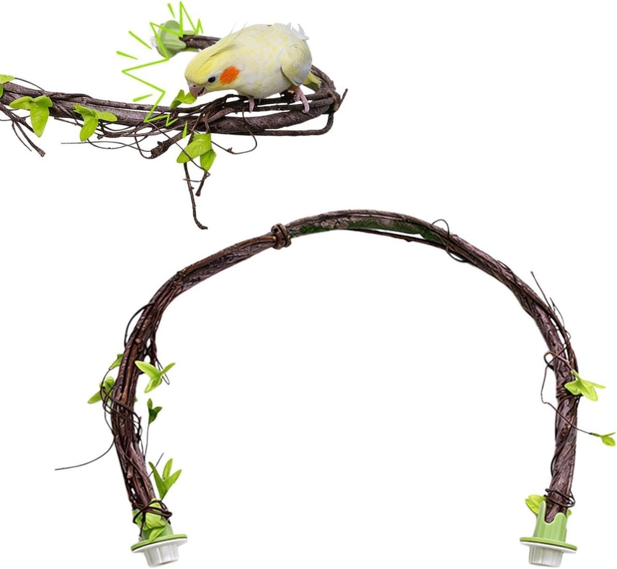 Buigbare Vogelbaars - Papegaaienstandaard Klimtak - Vogel Verrijking - Flexibele Structuur - 65 cm - Meerkleurig
