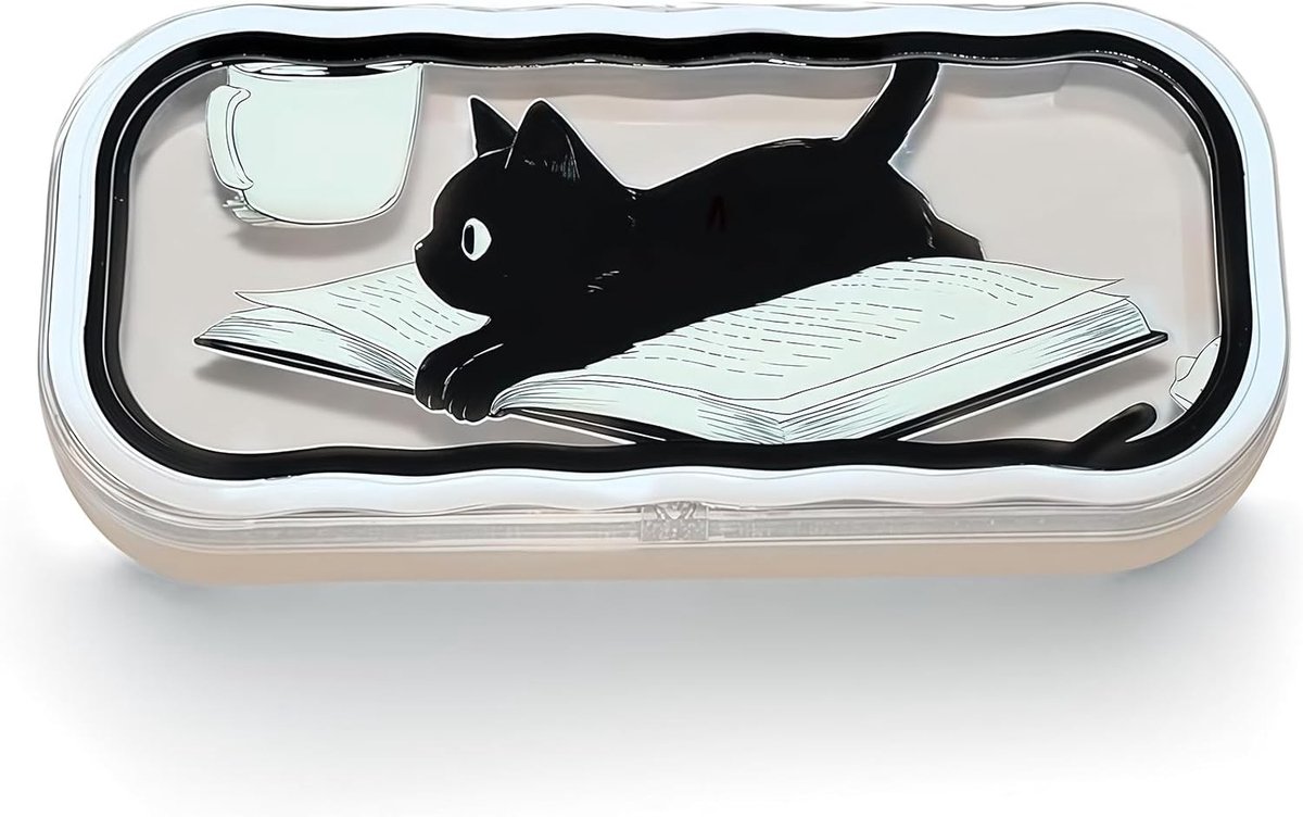 Harde brillenkoker met schattige kattenprint, transparant ontwerp, ideaal voor zonnebrillen en leesbrillen, inclusief schoonmaakdoekje voor optimale verzorging