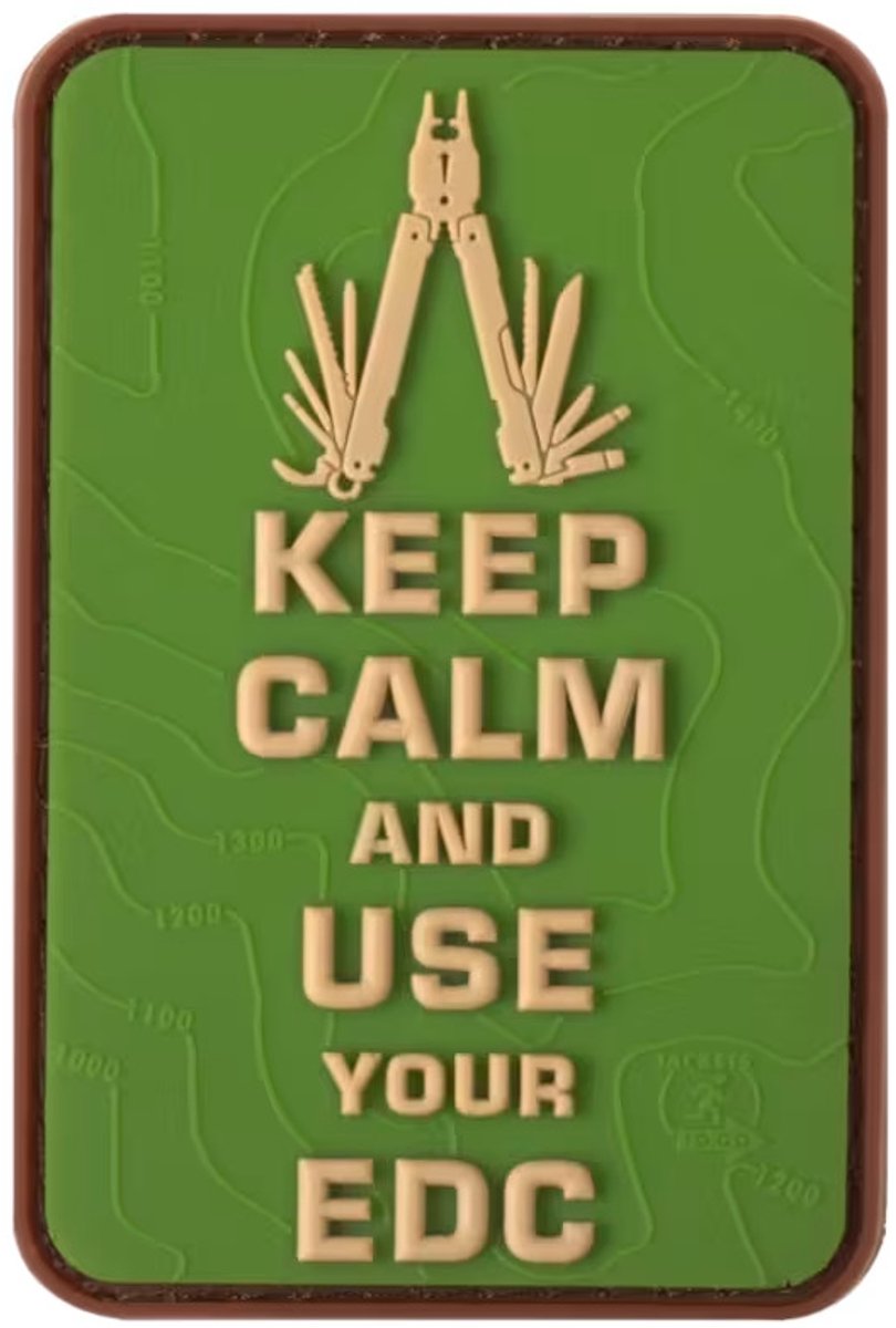 Rubberen badge JTG Keep Calm EDC