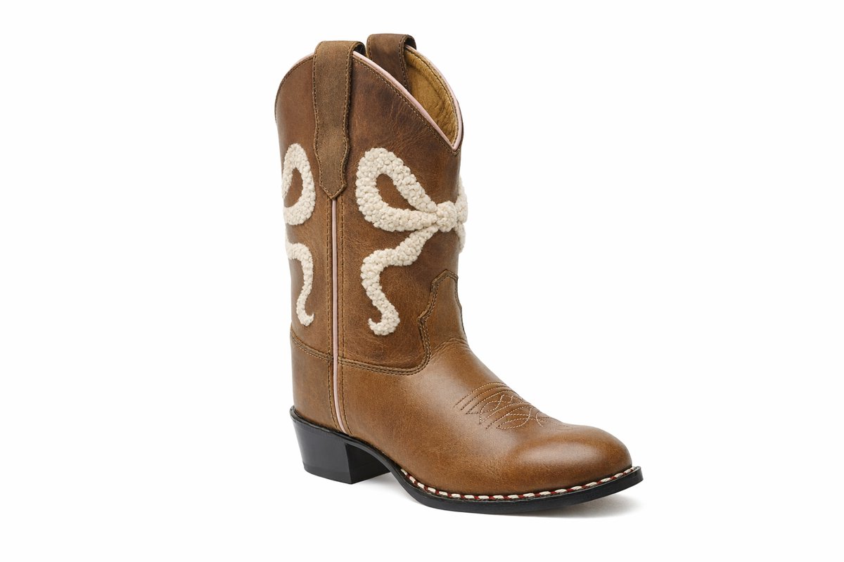 Bootstock Bow Teddy Creme Cowboylaarzen - Kinderen - Crème - Leer