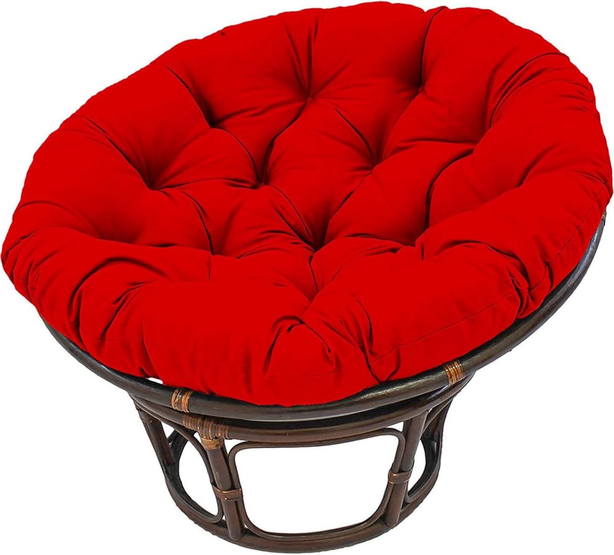 Stoelkussen Rond - Papasan Kussen - Buiten Ontspannen - Waterdichte Stof - 160 x 160 cm - Groot Rood