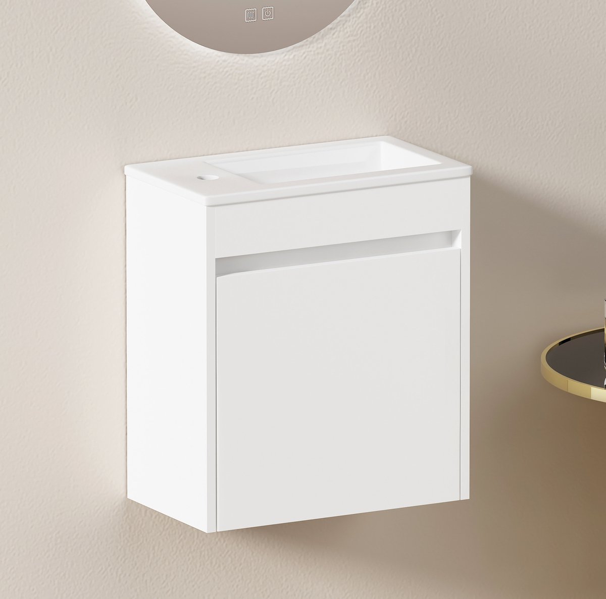 DESMIU Badkamerkast - Compact Wandmodel Met Softclose Deur - Voor Kleine Badkamer Of Gaste