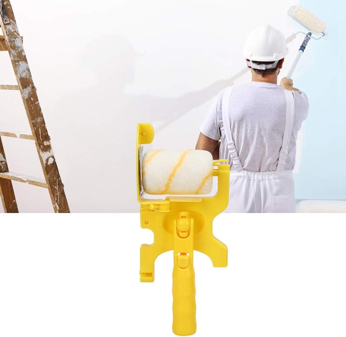 Dailygoods- Verfroller multifunctioneel - Randroller - Kwast - Randsnijder - Draagbare Borstel - Hoogwaardig Kunststof - Schildergereedschap