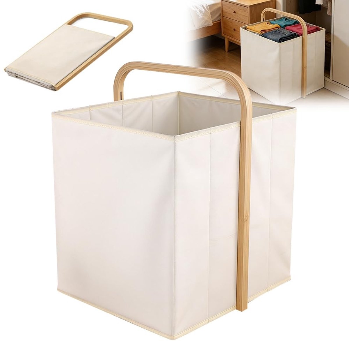 Dailygoods- Wasmand 58 liter - Opvouwbaar - Vuilafstotend - Robuust 600D Oxford - Ruimtebesparend - Stabiliteit tot 15 kg - Wascontainer