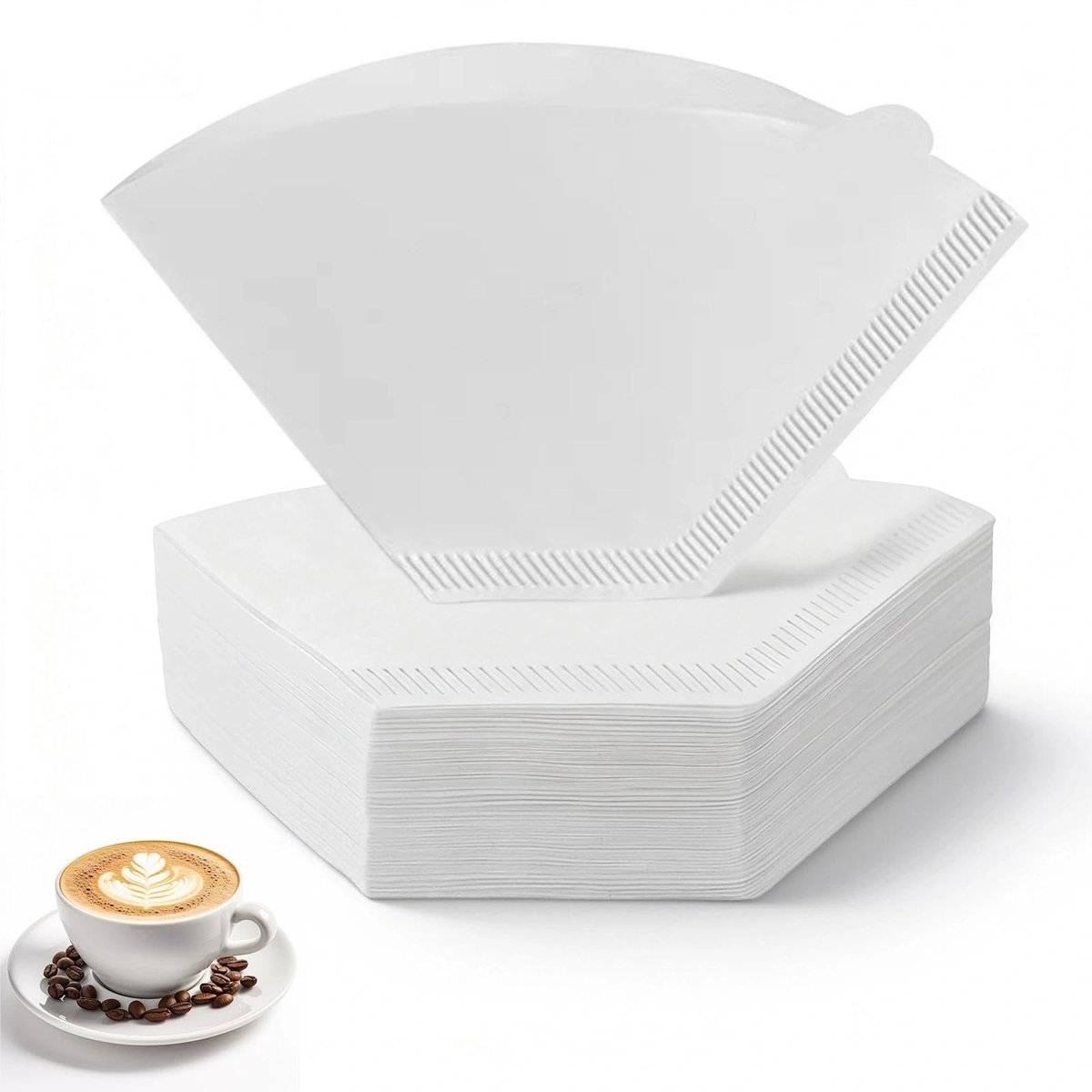 Dailygoods - 200 stuks koffiefilters van papier, V-vorm, koffiefilter, maat 1, koffiefilter, kegel, accessoires voor koffiezetapparaten, filterbeker (1-2 kopjes)