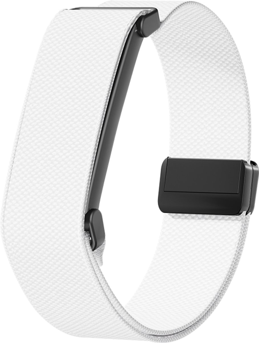 Stravo Nylon Bandje met Magnetische Sluiting – Traploos Verstelbaar – Geschikt voor Fitbit Air – Ademend Sport Horlogebandje – Wit