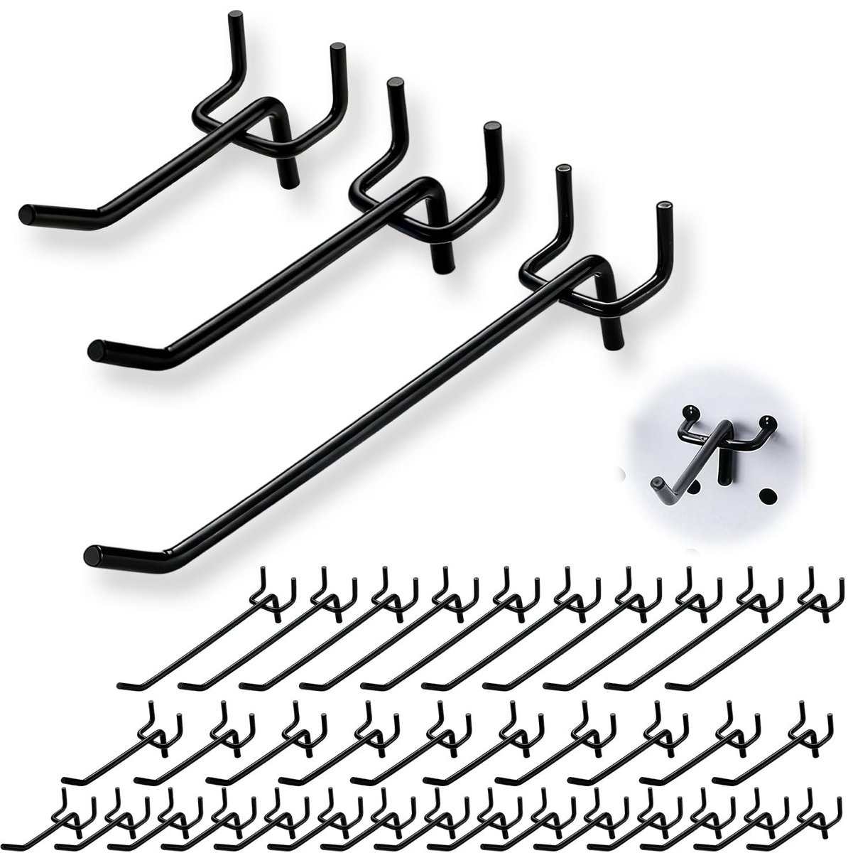 Dailygoods- Gatenwandhaken 50 stuks - Gereedschapswandhaken - Ophanghaken - Haakjes zelfklevend - Gatplaathaken - Premium materiaal