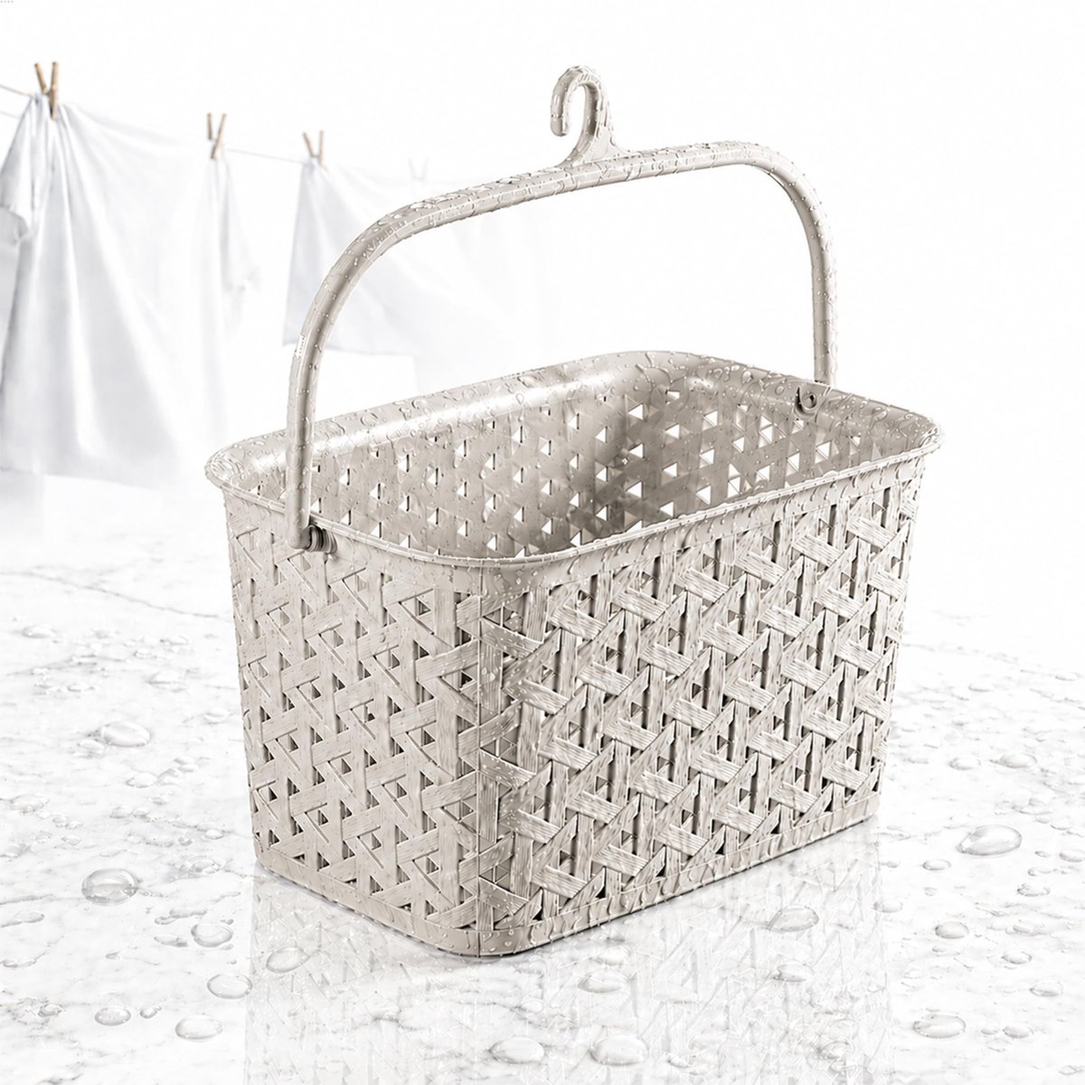 Dailygoods- Wasknijpersmand met haak - Klammermand - BPA-vrij - Wasbaar - Duurzaam - Elegant design - Wasmand