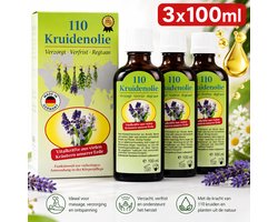 110 Kruiden – Kruidenolie 100 ml – 3-Pack – Massageolie – Ontspannende Lichaamsolie - Ontspanning - Pijnen in Gewrichten en Spieren