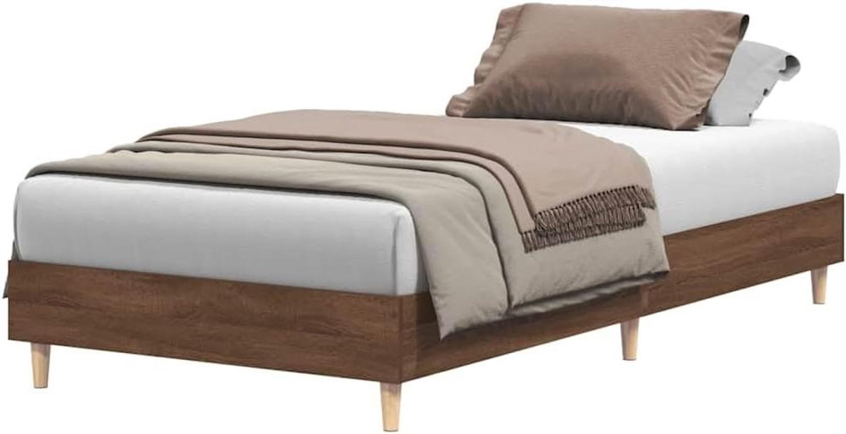 Bedframe - Eenpersoonsbed - Slaapkamer Inrichten - Duurzaam Spaanplaat - 90x190 cm - Bruin Eiken