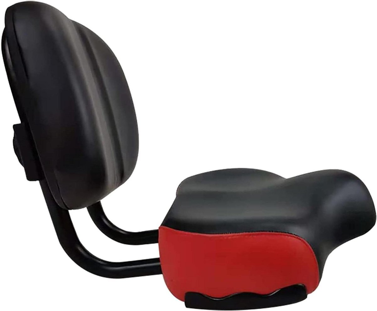 Fietsstoel met rugleuning - Fietszadel comfort - Comfortabel fietsen - Extra brede steun - 30 x 24 cm zitting - Rood