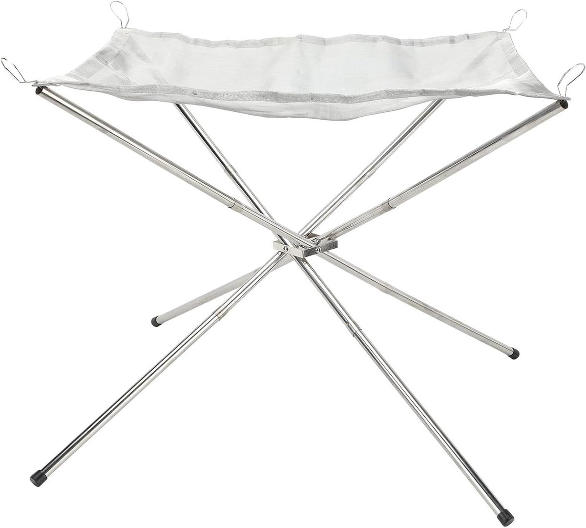 Draagbaar Vuurkorf - Opvouwbaar Model - Buiten Verwarmen - Roestvrij Staal - 55 cm - Zilver