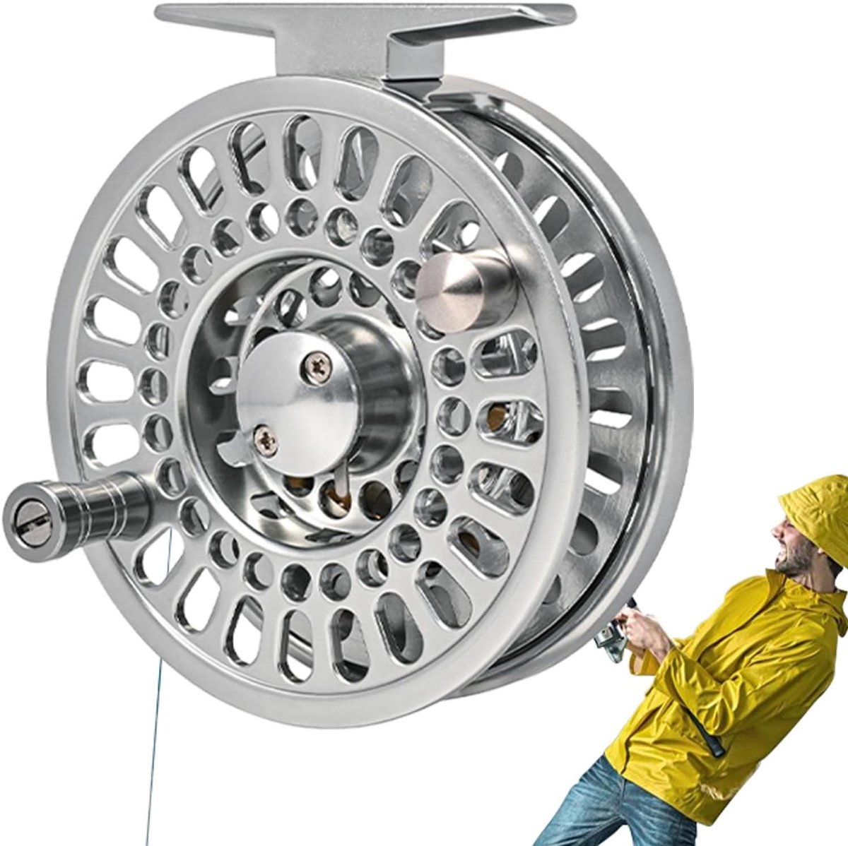 Vliegenreel Aluminium - Visspoel Vliegvissen - Zoutwater Vissen - Precisie Lijncontrole - 9.4 cm - Stijl C