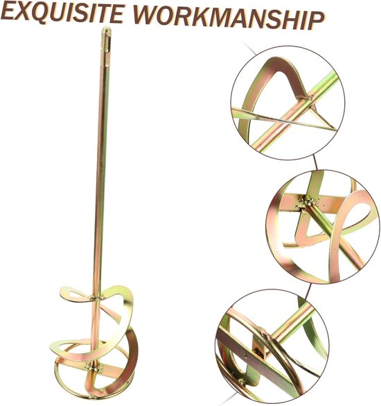 Boormixer Mengstaaf - Roerstaaf Verf - Materiaal Mengen - Duurzaam 45 Staal - 48.5x10.5cm - Goud — afbeelding 5