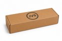 Bruine kartonnen verpakking met een cirkelvormig JVS logo.