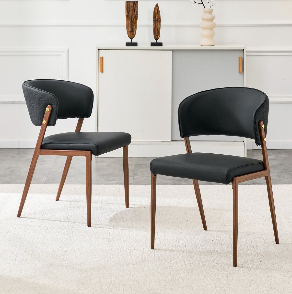 STILVORA Eetkamerstoel – Set Van 2 – Ergonomische Rugleuning En Gewatteerde Zitting – Voor