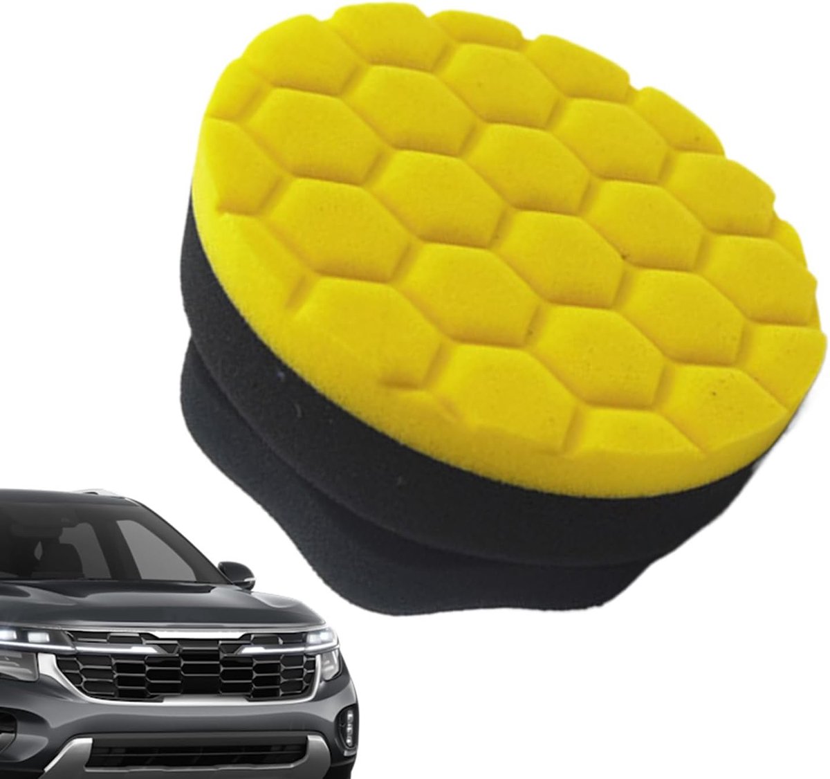 Banden Glans Spons - Wax Applicator - Auto Onderhoud - Ergonomische Handgreep - 10x6x8cm - Zwart