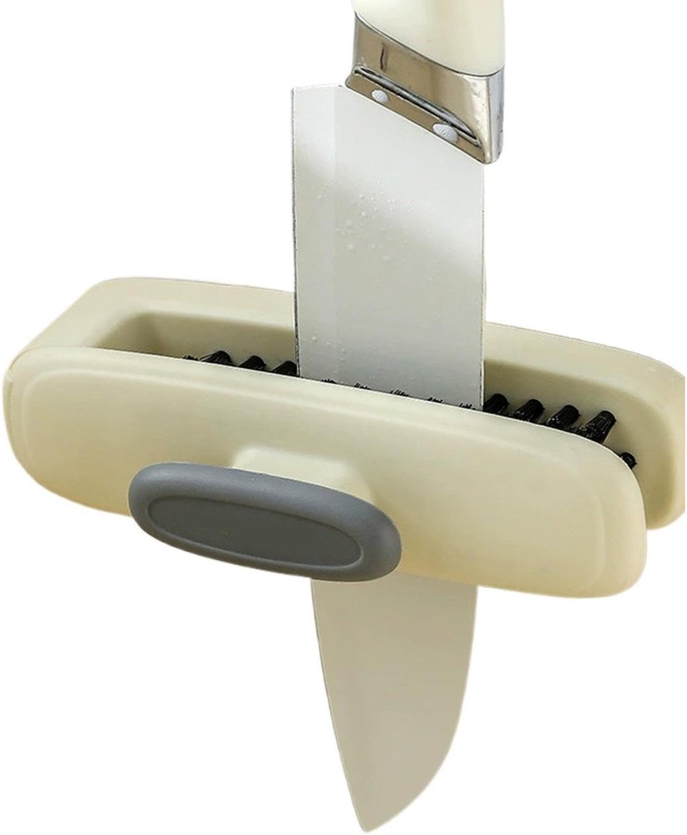 Keuken Bestek Reiniger - Dubbelzijdig Afneembaar - Hygiënisch Werken - Beschermende Handgreep - 158 cm Lengte - Grijs