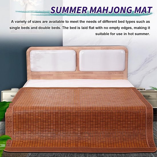 Bamboe Slaapmat - Verkoelende Mat - Warm Weer Comfort - Dubbelzijdig Ontwerp - 80x190cm - Natuurlijk — afbeelding 4