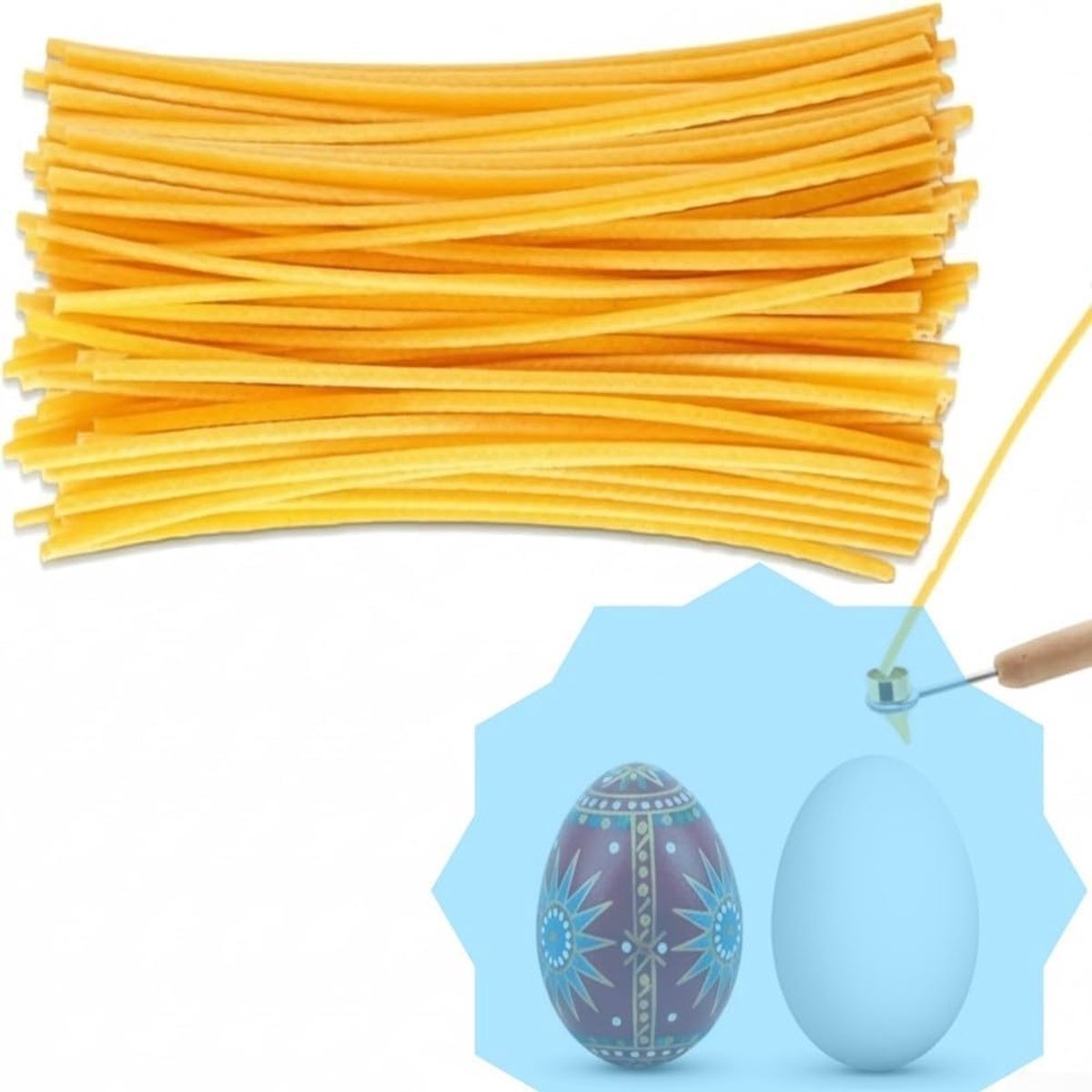 Bijenwas Wax Items - Paasei Decoratie - Paaseieren Versieren - Drievoudig Gefilterd - 120 Stuks - Geel