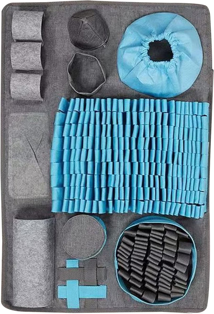 Honden Snuifmat - Voedingskussen Interactief - Huisdier Educatie - Scheurvast Materiaal - 66 x 44 cm - Grijs