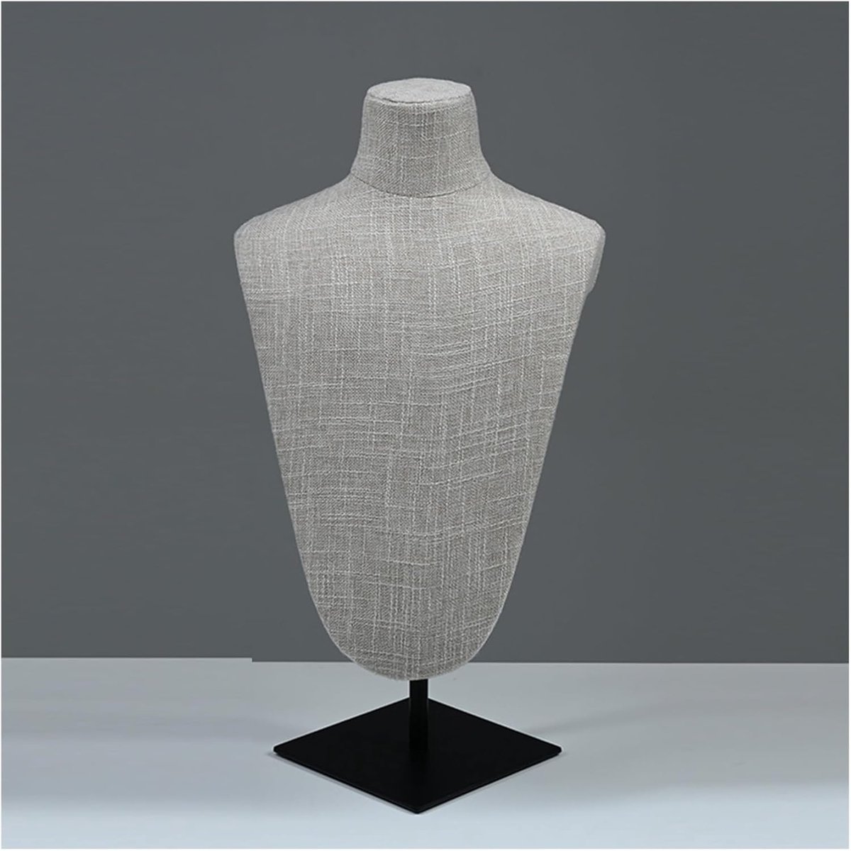Sieradenpop - Hals Display - Winkel Presentatie - In hoogte verstelbaar - 30-39 cm - Zwart