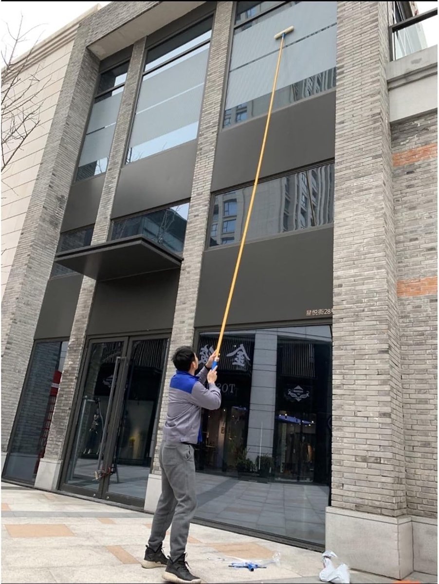 Raamreinigingsstok - Glastrekker - Hoge Ramen Wassen - Telescopisch Ontwerp - 5.5 Meter - Zilver