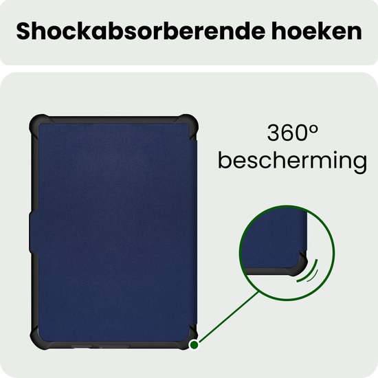 Hoes Geschikt voor Kobo Clara HD Hoesje Bookcase Cover Hoes Trifold - Hoesje Geschikt voor Kobo Clara HD Hoes Cover Case - Donkerblauw — afbeelding 5