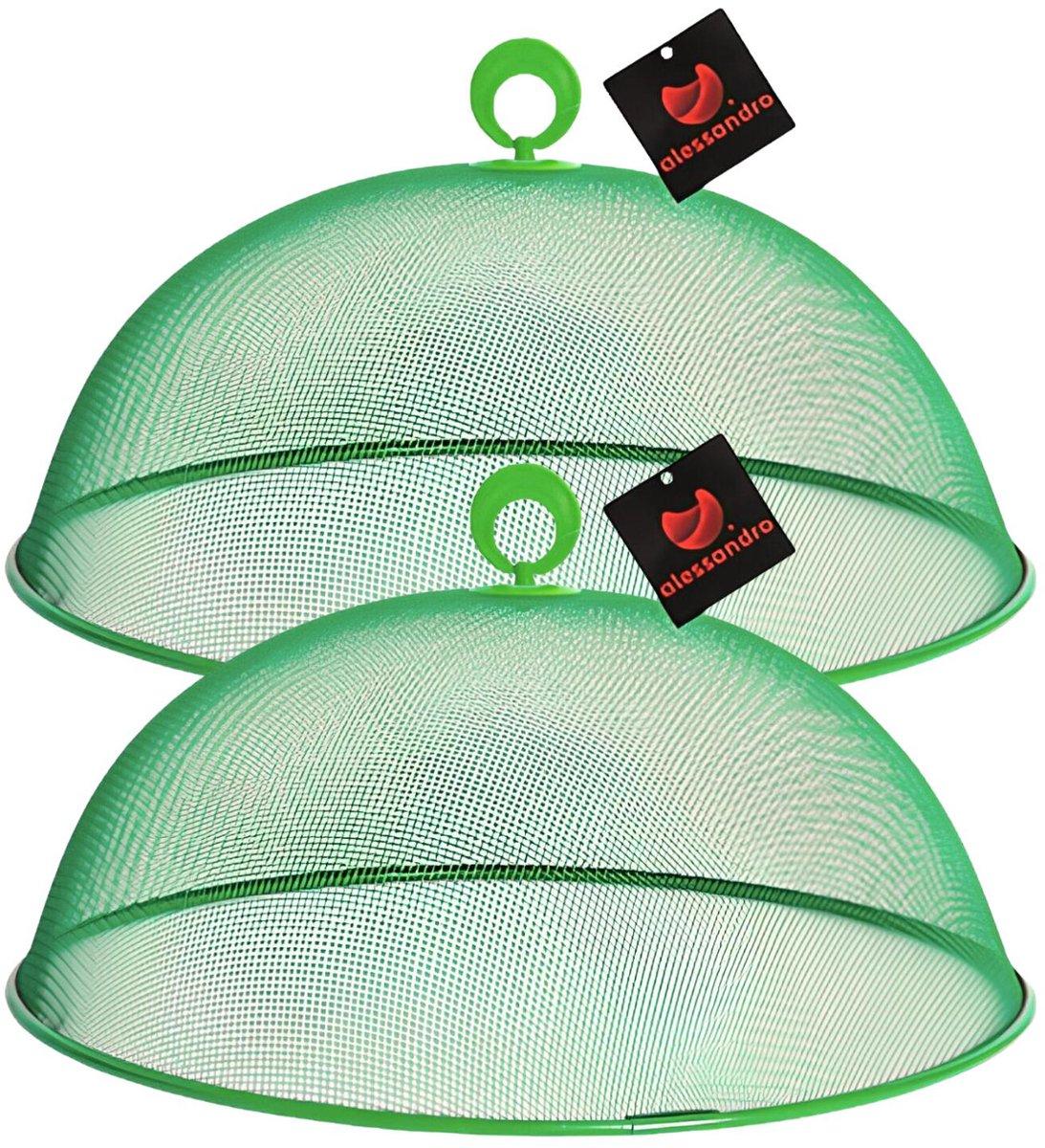 Alessandro Voedselkap - 2x - rond - 30 cm - groen- metaal - vliegenkap - tegen insecten - foodcover