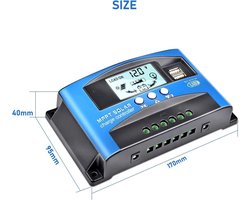 Solar Laadregelaar - Zonnepaneel Regulator - Energie Opslag - MPPT Technologie - 100A - Zwart