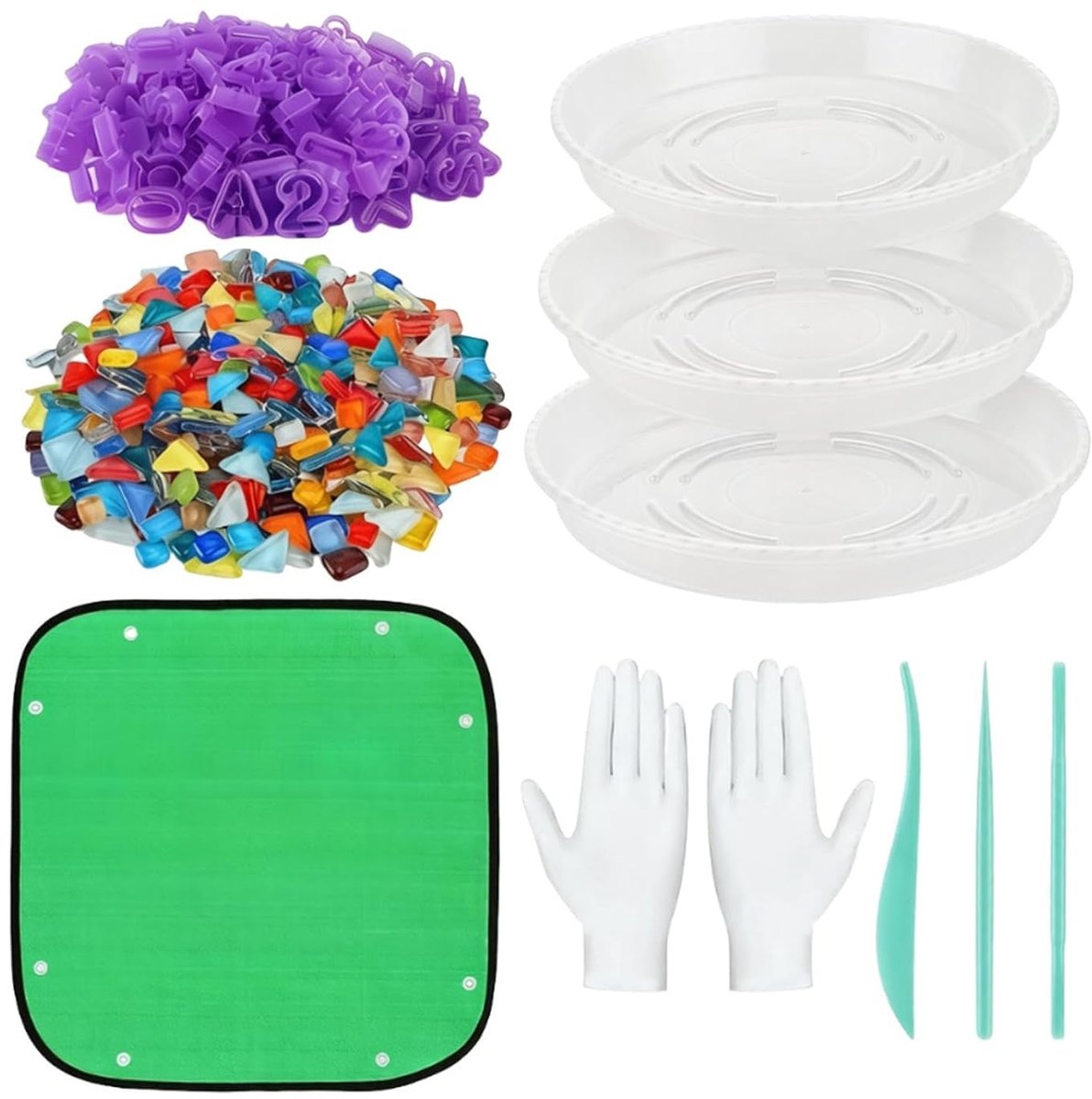 Stapstenen Set - Tuinpad Maken - Tuin Decoratie - Inclusief Stempels - 35 x 35 x 10 cm - Grijs
