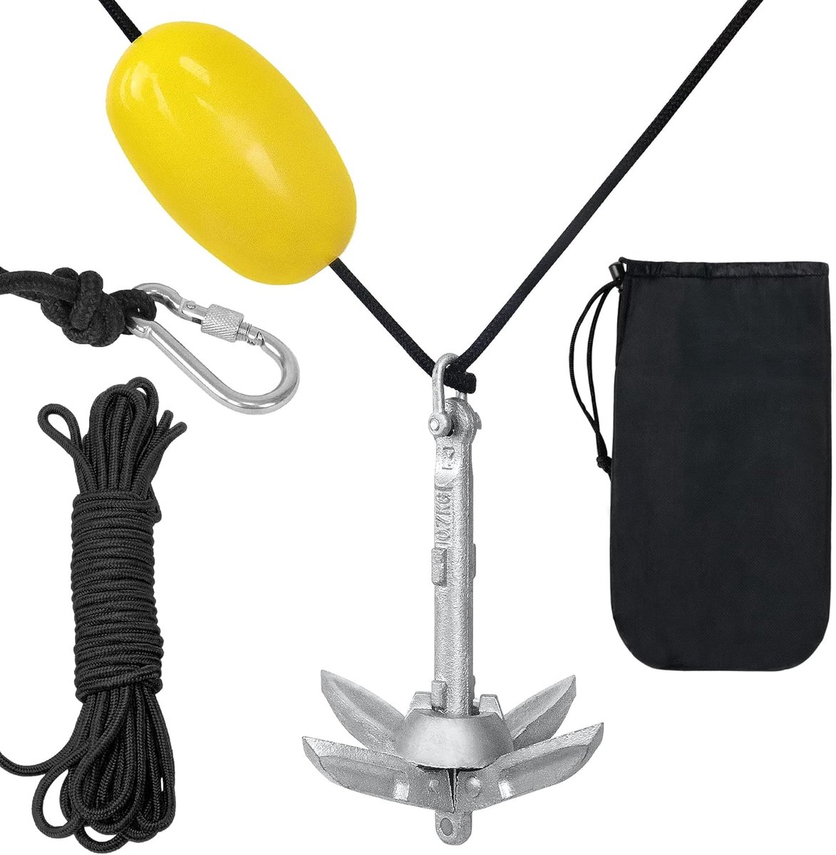 Opvouwbaar Anker - Gietijzeren Anker - Watersport Stabiliteit - Complete Set - 15KG - Verzinkt