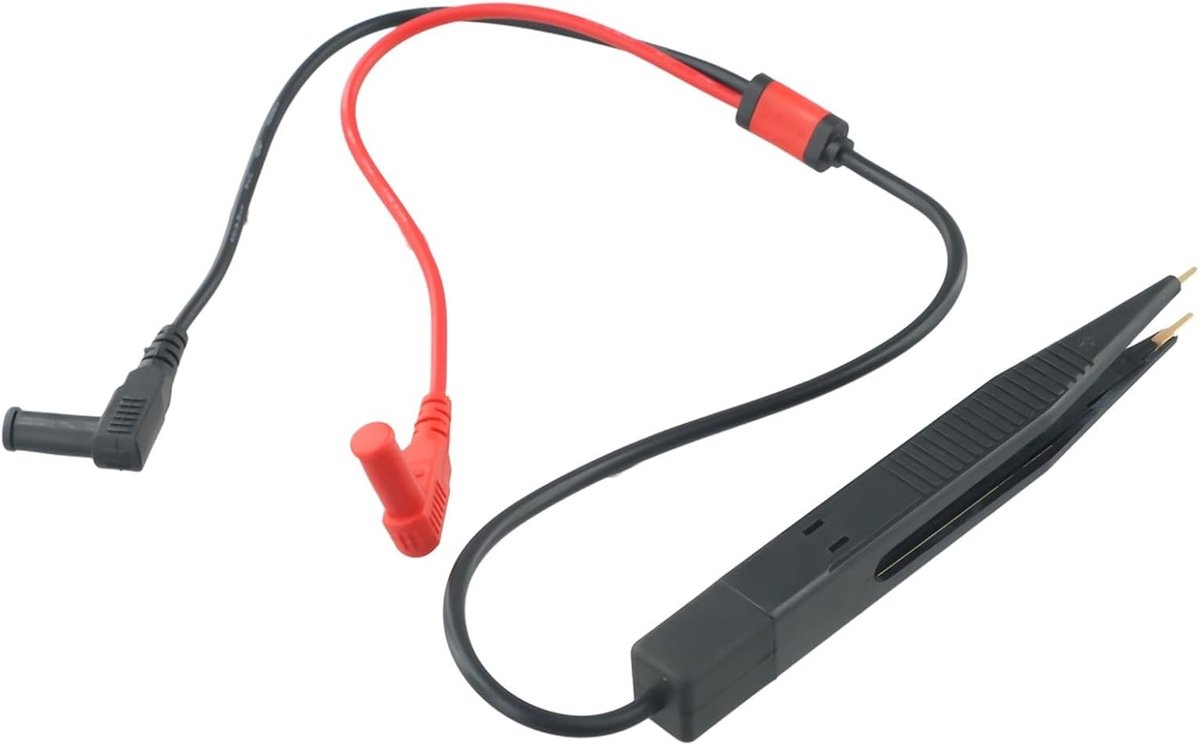 Test Clip Pincet - Meetpincet SMD - Componenten Meten - Afgeschermde Kabel - 660mm Lengte - Zwart Rood