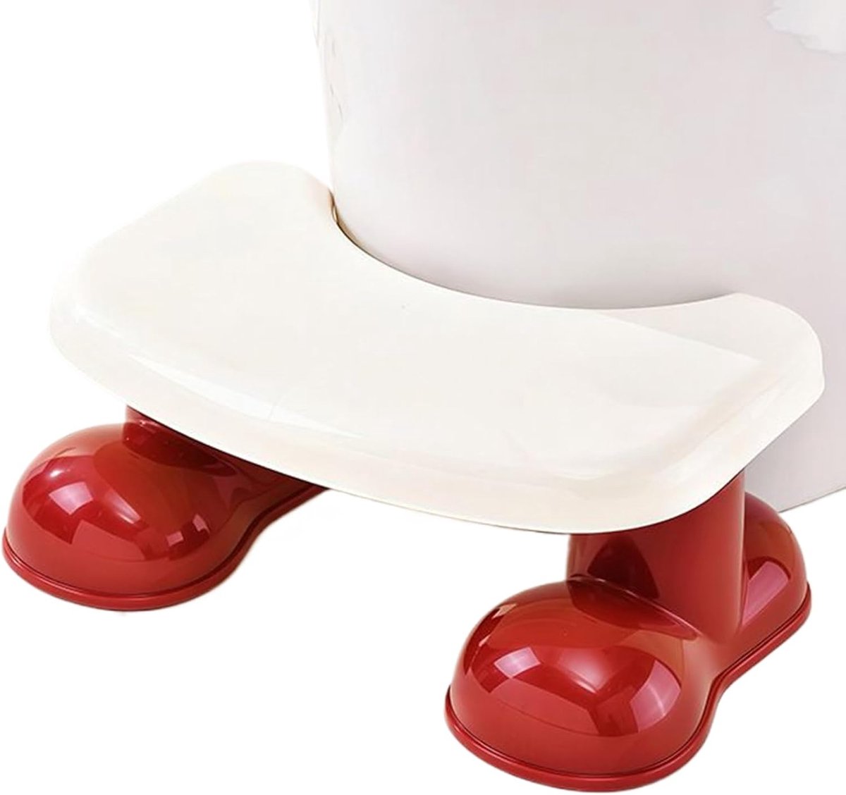 Ontlastingskruk - Badkamer kruk - Ondersteuning bij toiletgang - Ergonomisch ontwerp - 155 x 265 x 155 cm - Rood