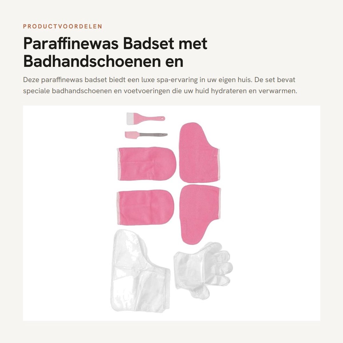 Dailygoods- Paraffinewas Badset - Badhandschoenen/Voetset
