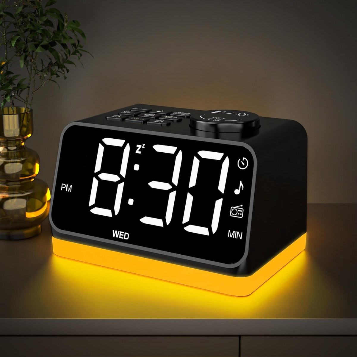 Digitale Wekker - Tafelklok Radio - Wakker Worden - Dubbele Alarmen - Dimbaar Display - Zwart