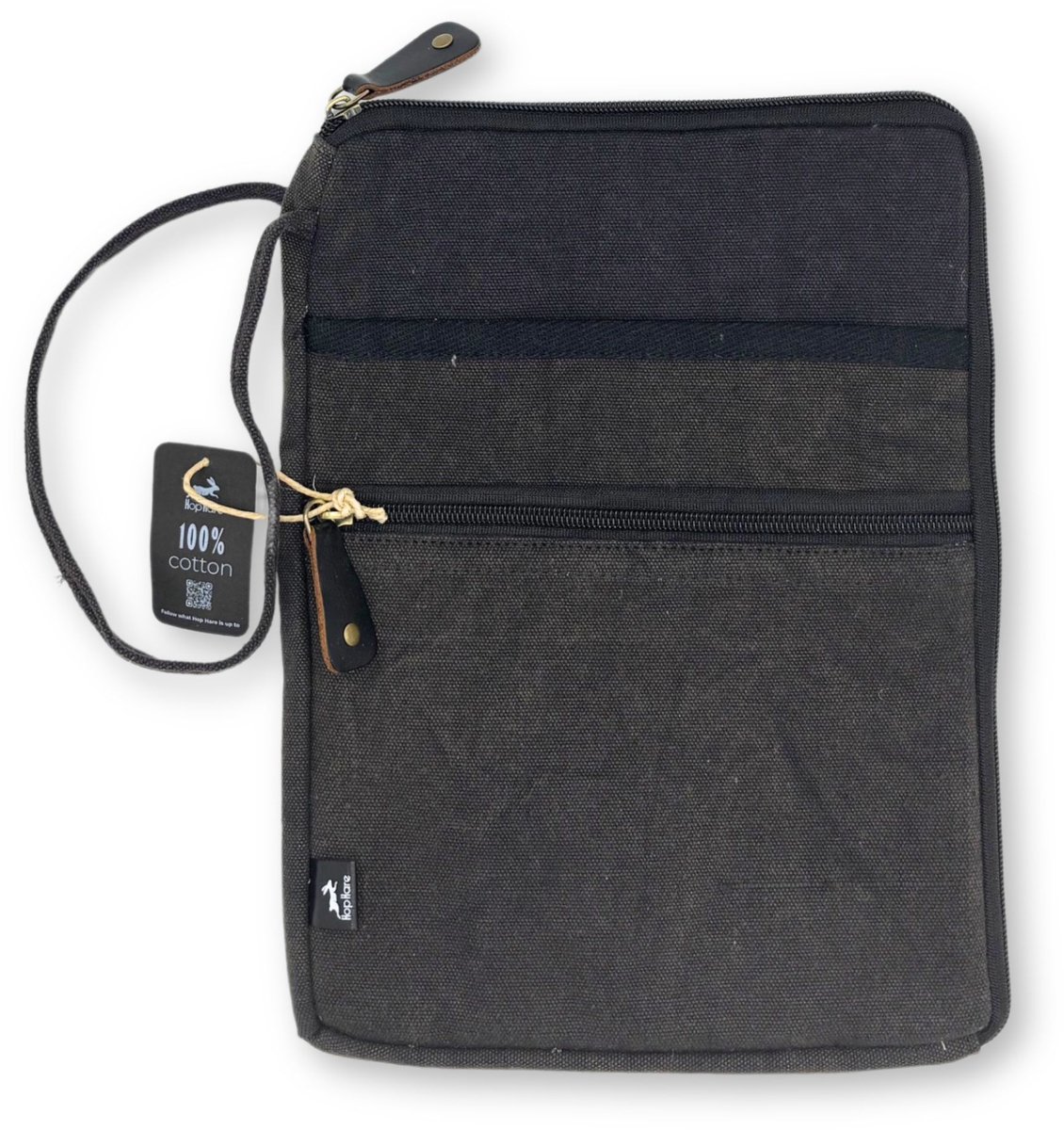 Stonewash Tablet Pouch - Charcoal - 21x29cm