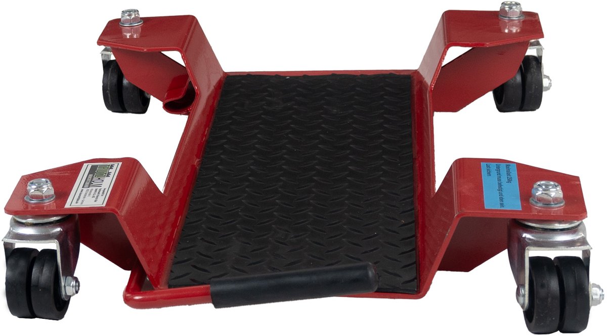TRUTZHOLM - Motorfiets Manoeuvreerhulp - 250 kg - 54x19 cm - Rangeerplaat Zijstandaard - Motor Trolley Rolwagen Rood
