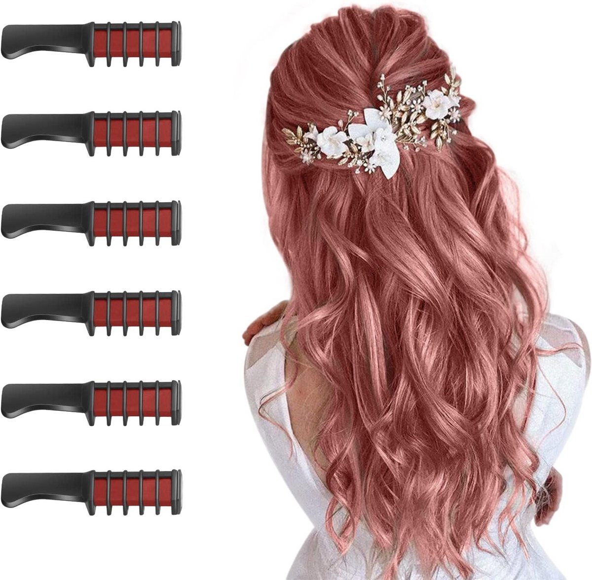 Krijt Kammen voor Meisjes - Tijdelijke Helder Haarverf voor Kinderen, Perfect als Verjaardagscadeau voor Leeftijd 5-12, Ideaal voor Feestjes en Cosplay Activiteiten