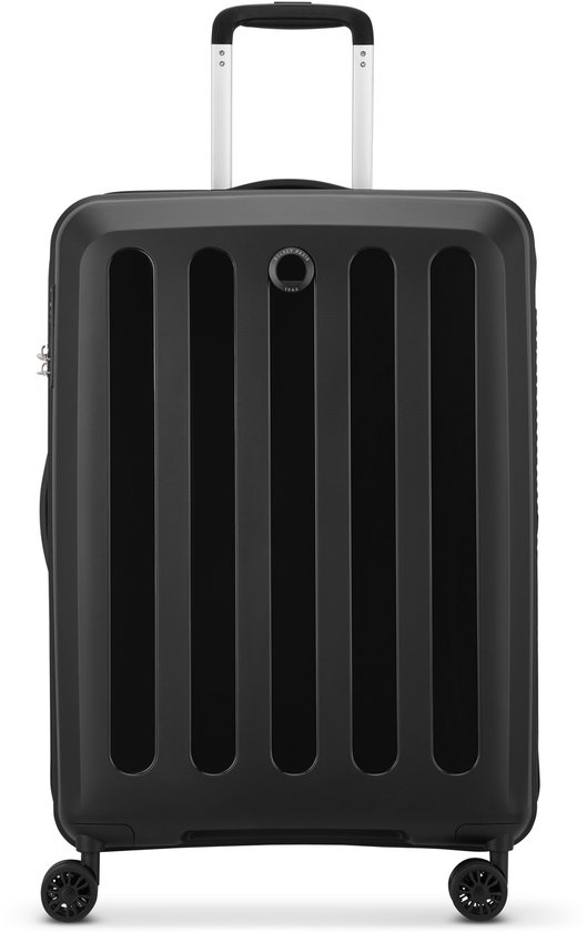 DELSEY Unlock Koffer Medium 66 cm Expandable – Harde Koffer met TSA-slot en Dubbele Wielen - Zwart