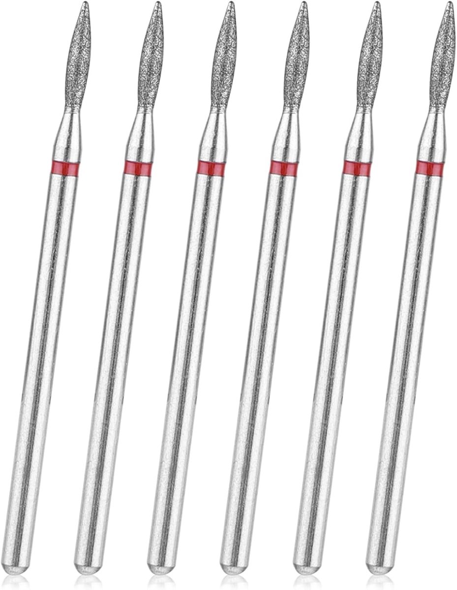 Set van 6 Professionele Nagelvijl Bits voor Manicure, Diamant en Carbide, Inclusief Opbergdoos voor Thuis en Salongebruik