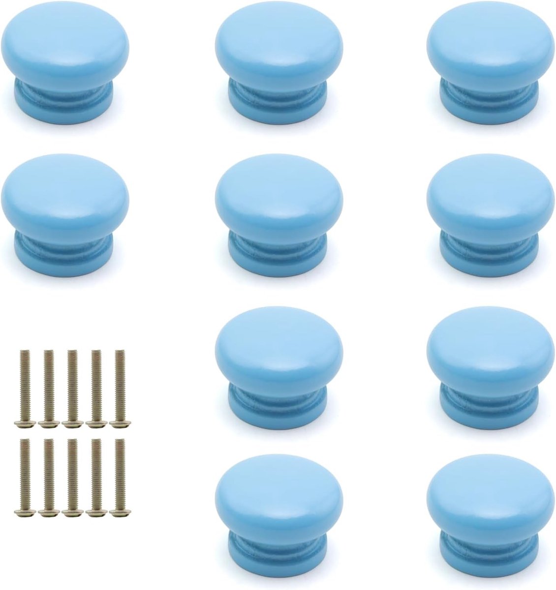 10 stuks blauwe kastknoppen, paddenstoelvormige meubelknoppen, ideaal voor kledingkasten,