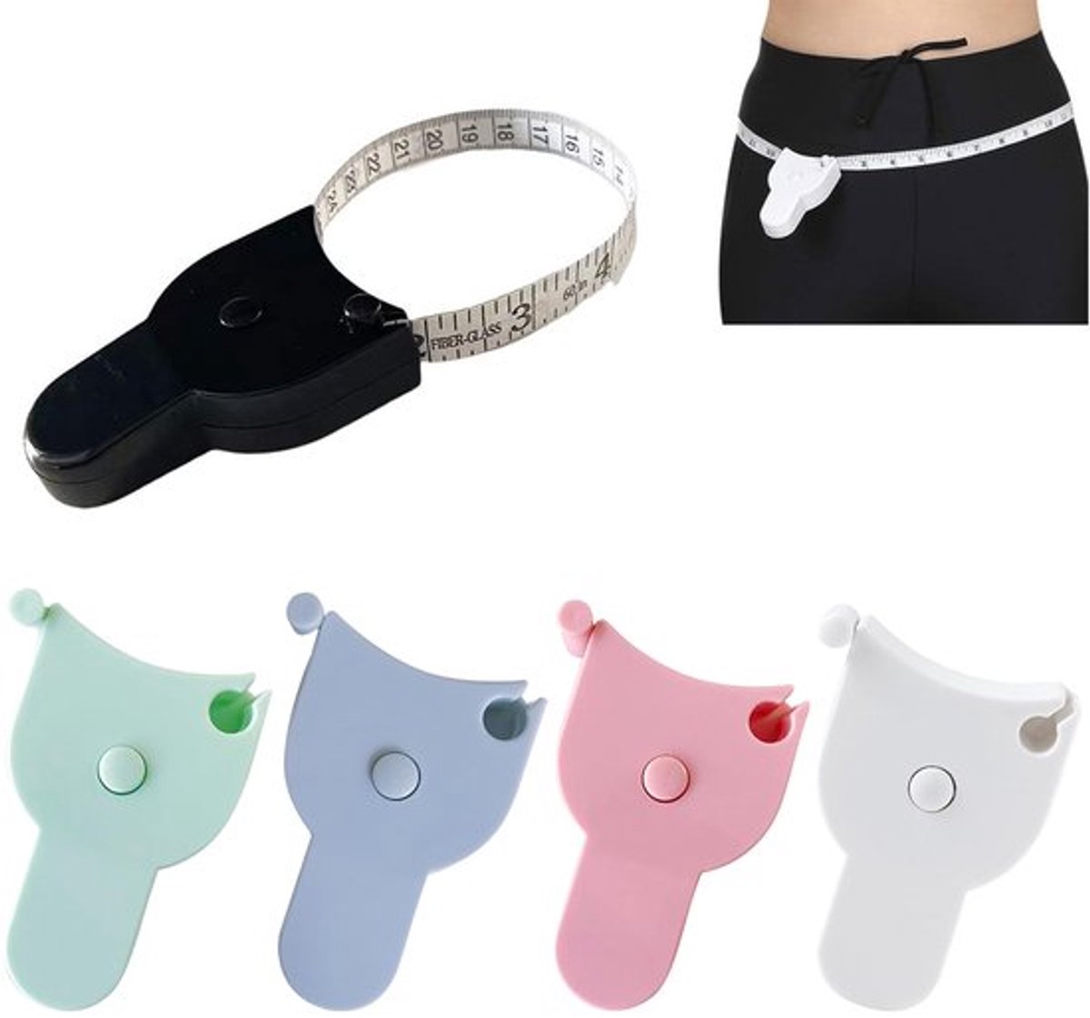 Meetband 5 Stuks - Zachte Naaien Tape - Intrekbare Stof - Taille Meting - Lichaam Meetlint - Verstelbaar en Flexibel