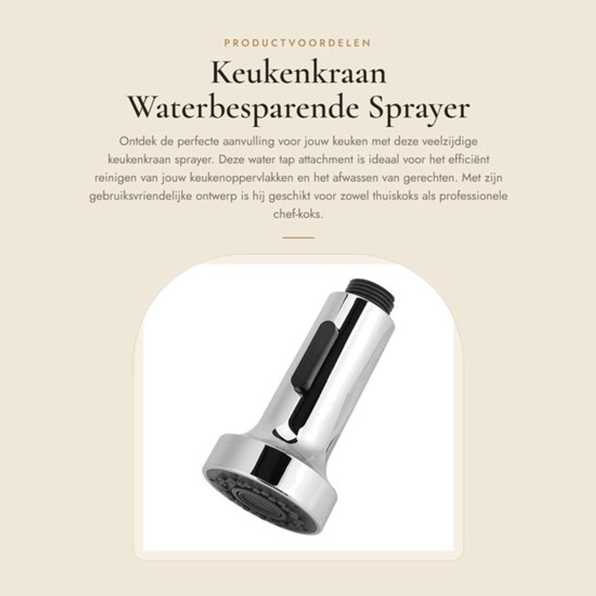 Keukenkraan Waterbesparend - Kraan Opzetstuk - Mengkraan - Spraykop - G1/2 Aansluiting - 10 x 5,3 cm