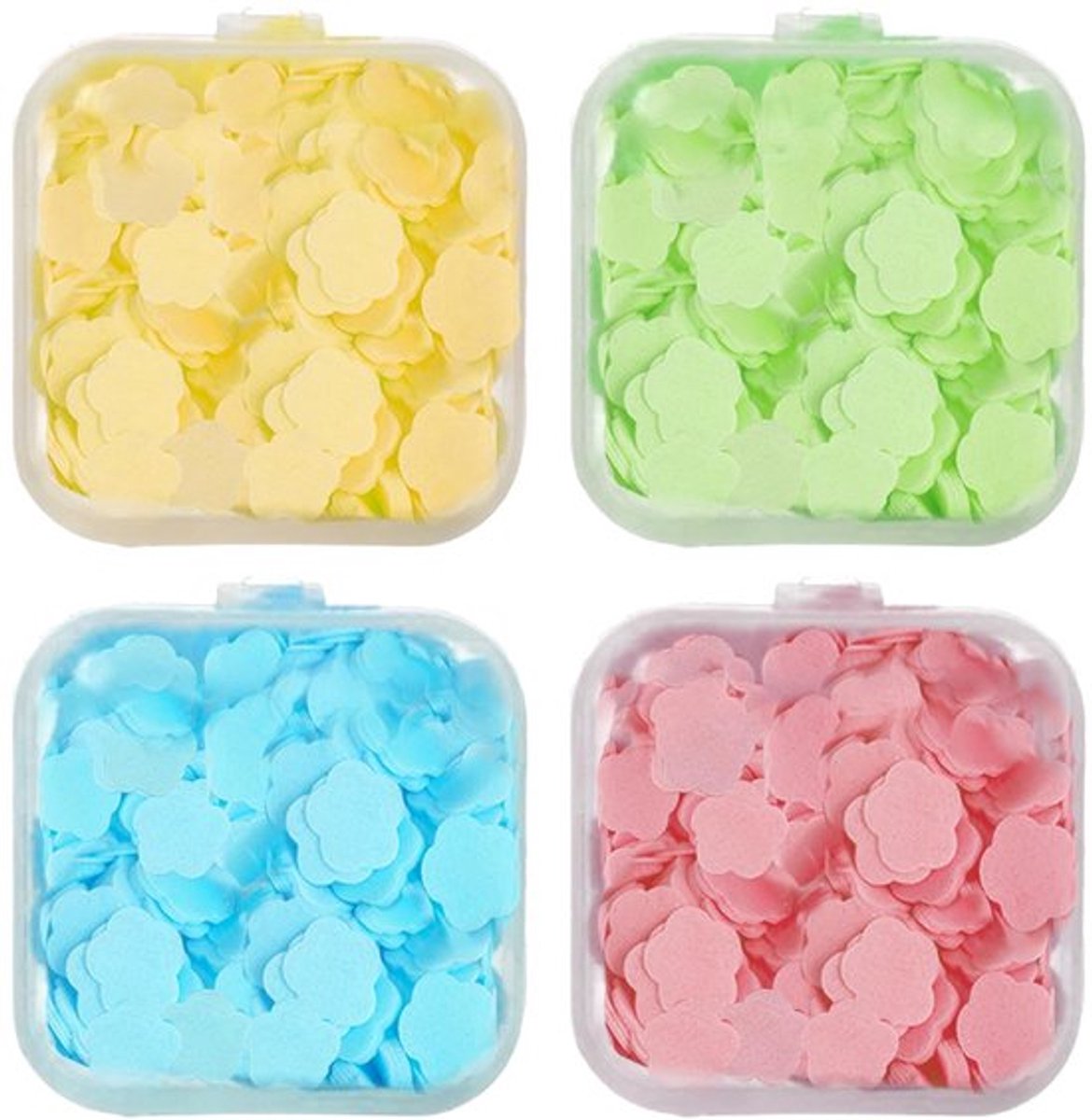 Zeepbakjes Bloemblaadjesvorm - Draagbaar Ontwerp - Handzeep voor Badkamer - Handzeep voor Camping - Handzeep voor Reizen - Lichtgewicht en Makkelijk Oplosbaar