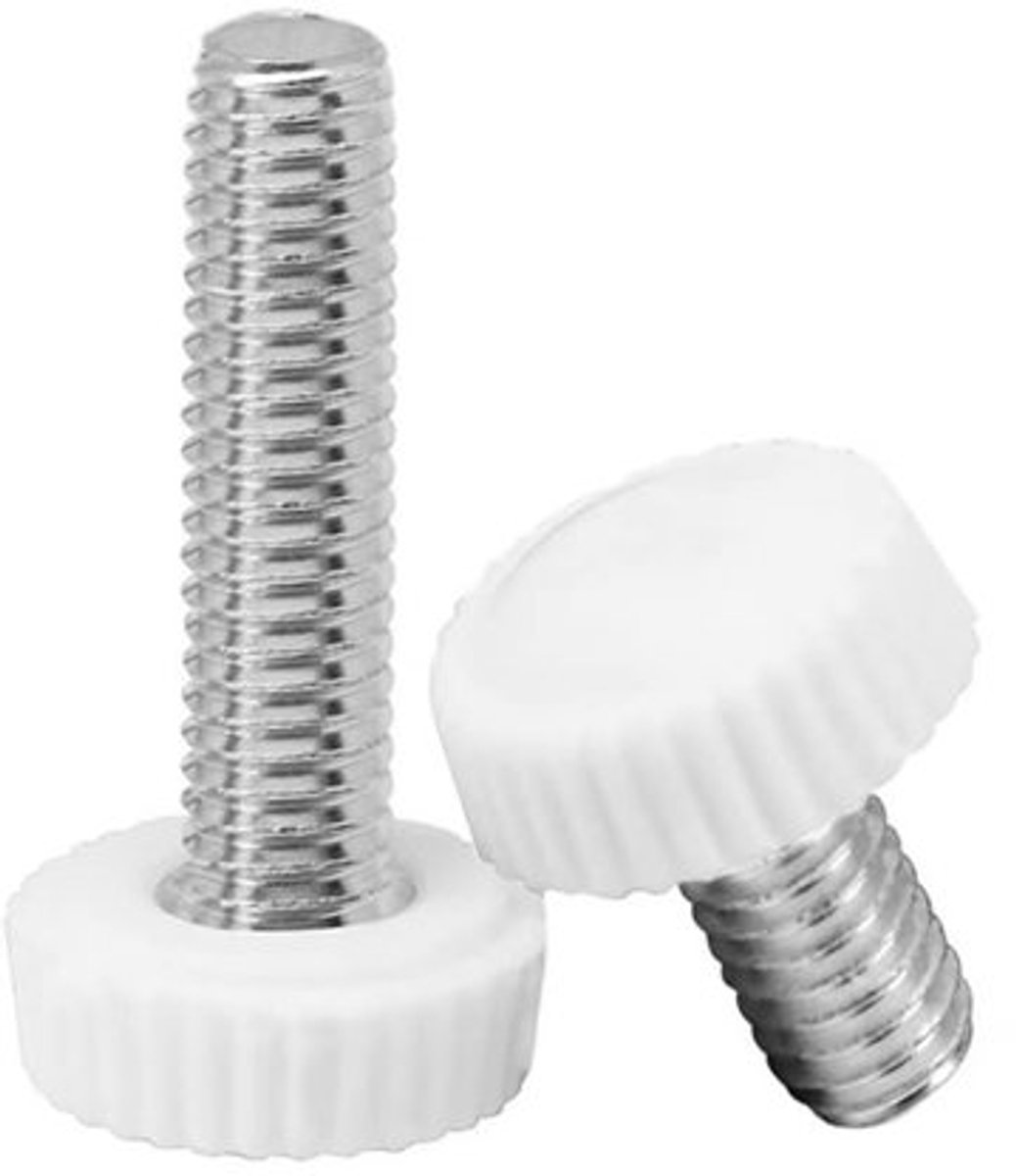 Kartelschroef kunststof ronde kop - Vleugelschroef - Bevestigingselement - M5x16mm - 20 stuks - Gemakkelijk aan te trekken zonder gereedschap - Bevestigingsschroef