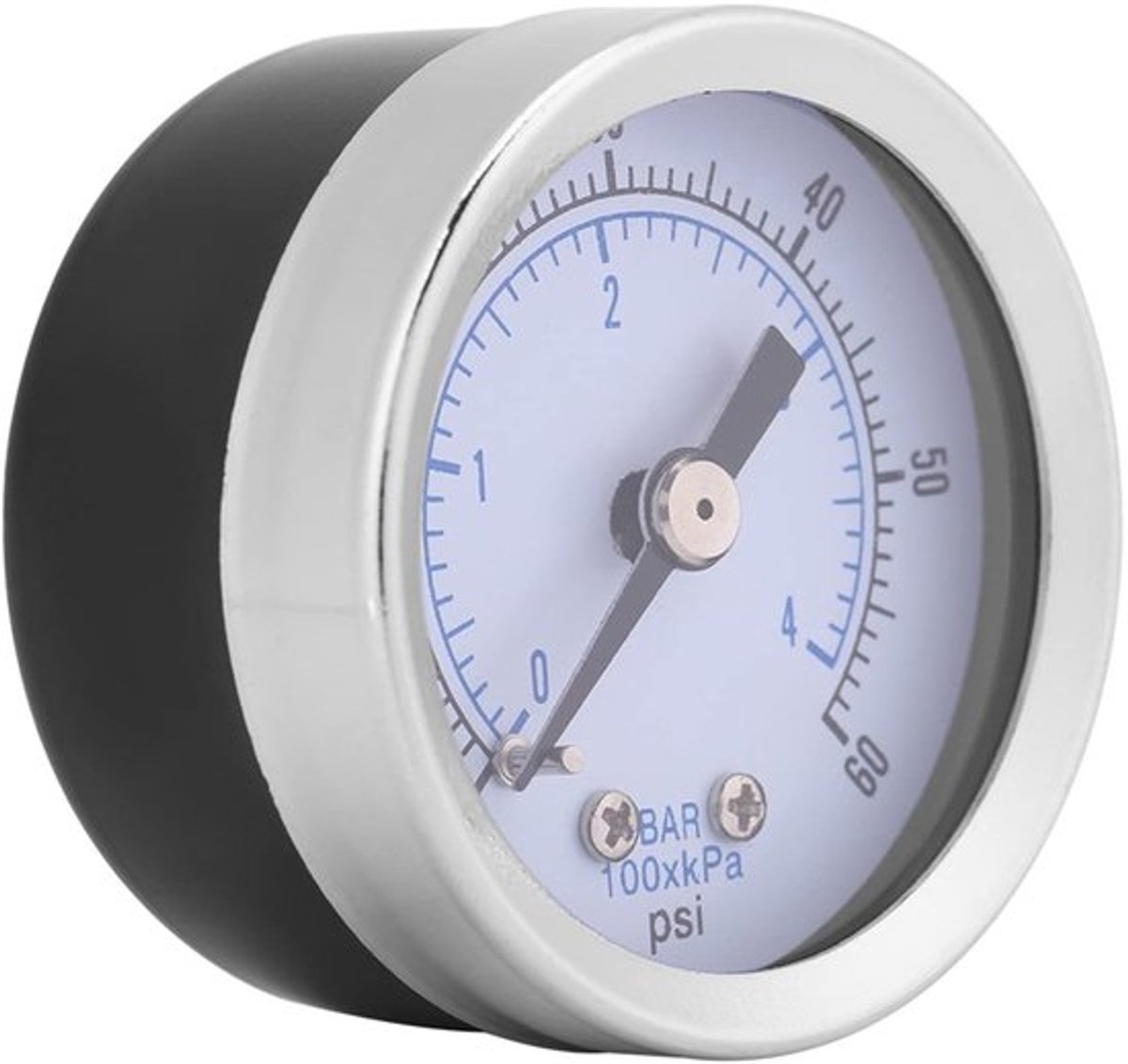Manometer 0-60 Psi/0-4 Bar - Drukmeter Lucht/Water/Olie - Wijzerplaat 4 cm - NPT-aansluiting - Metaal Schaalverdeling