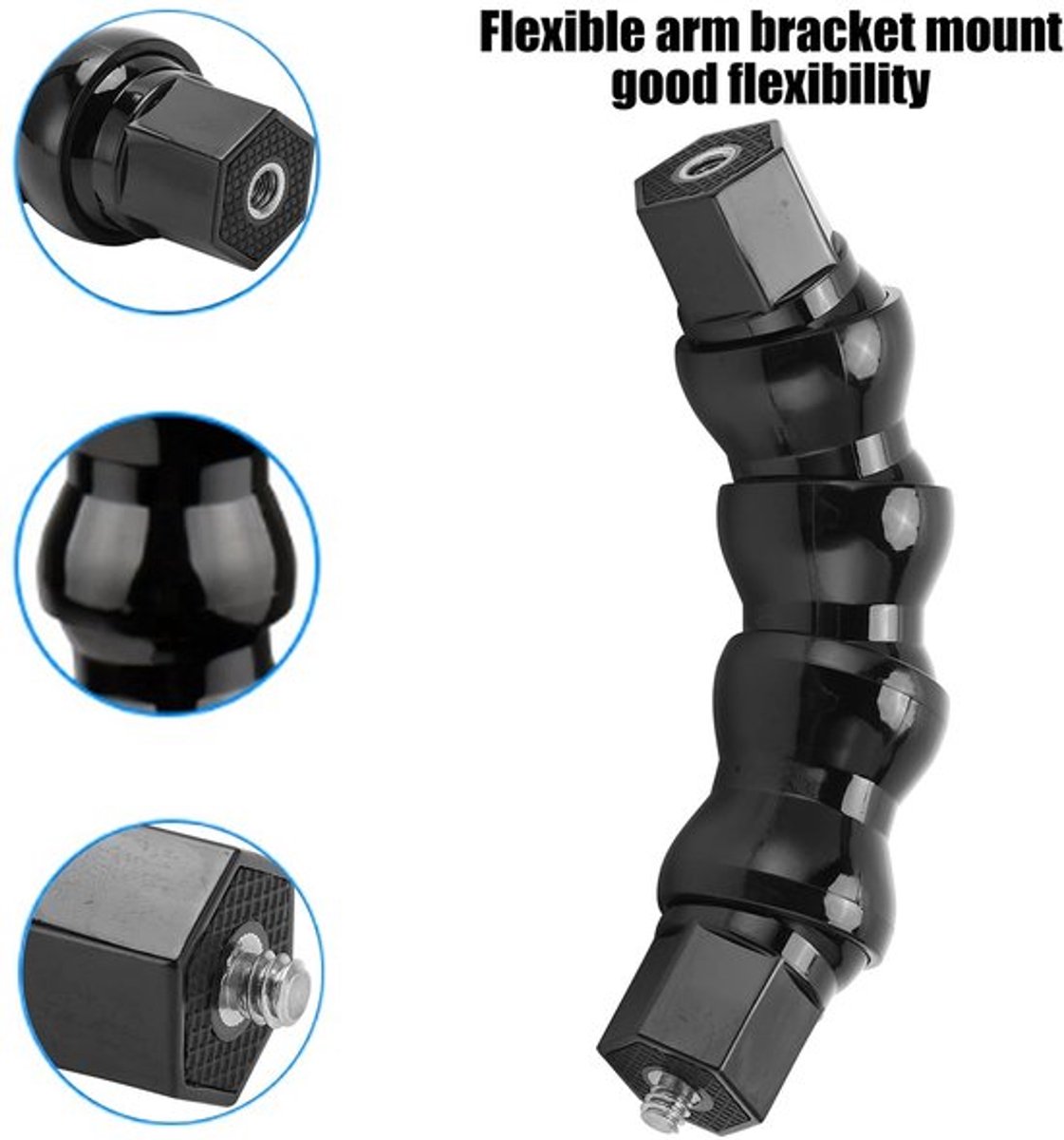 Jaws Flex Clamp Mount - Flexibele Monopod - Sportcamera Beugel - 4 Secties - Klembevestiging - Geschikt voor Actiecamera's - Camera Acces...