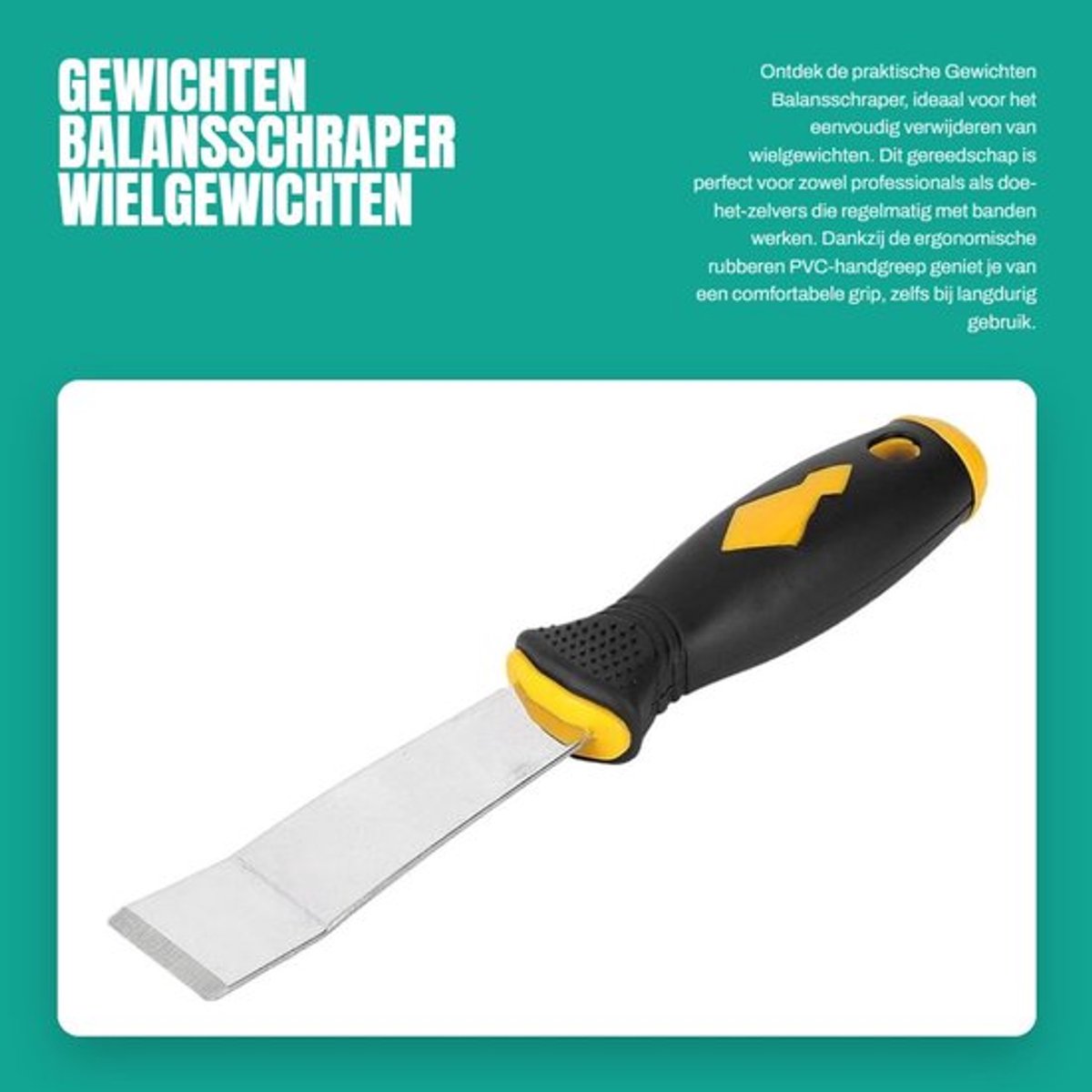 Balansschraper Antislip Handgreep - Wielgewichten - Bandenmontagegereedschap - Demontagegereedschap - Gesmeed Staal - Duurzaam en Sterk